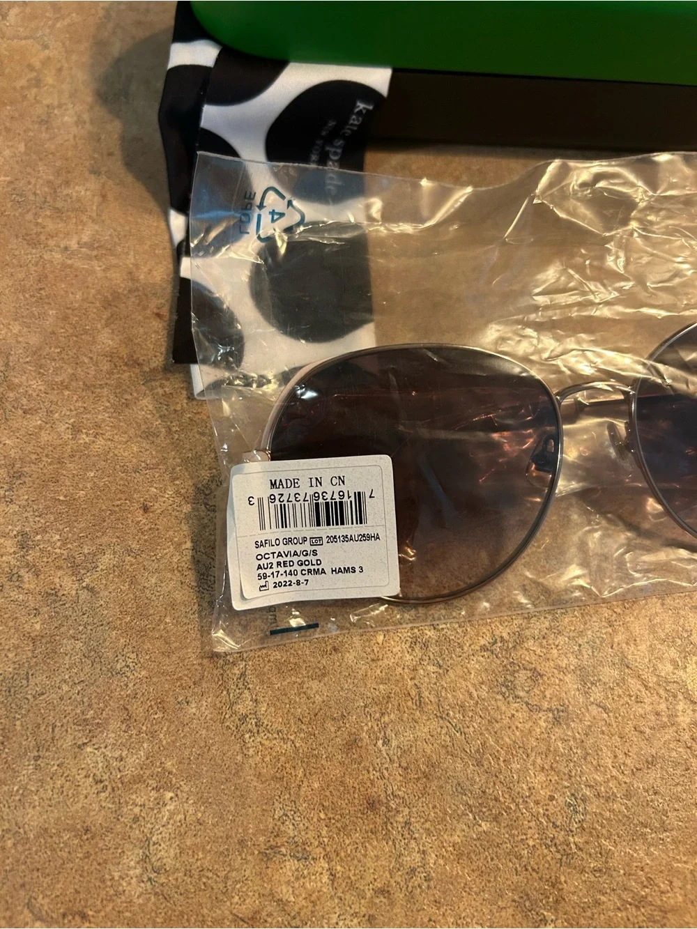 kate spade Silver Metal Sunglasses with Brown Gradient Lenses